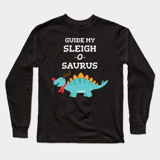 Funny Dinosaur Christmas Stegosaurus Long Sleeve T-Shirt